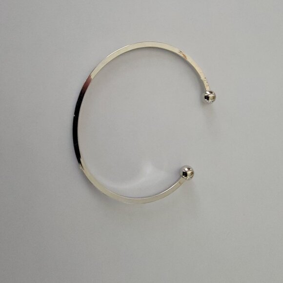 Silver Minimalist  Open Cuff Adjustable Stacking Bracelet  Bangle - Picture 5 of 5